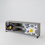 CITRUS SVART OCH VITT 2-dörrars TV-bänk i grå finish