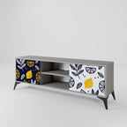 CITRUS SVART OCH VITT 2-dörrars TV-bänk i grå finish