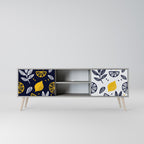 CITRUS SVART OCH VITT 2-dörrars TV-bänk i grå finish