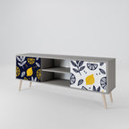 CITRUS SVART OCH VITT 2-dörrars TV-bänk i grå finish