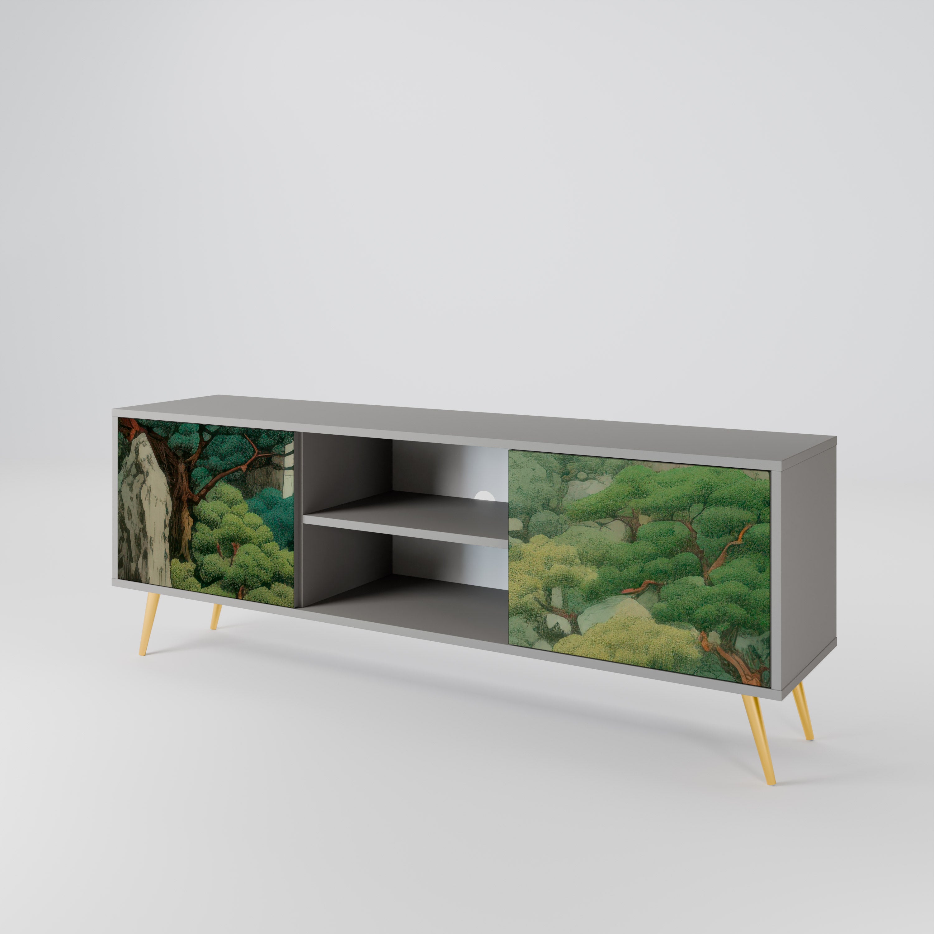 VERDURE ABYSS 2-dörrars TV-bänk i grå finish