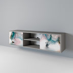 VELVET CROSSING 2-dörrars TV-bänk i grå finish