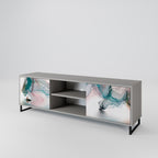 VELVET CROSSING 2-dörrars TV-bänk i grå finish