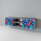 CACTUS VIBES 2-dörrars TV-bänk i grå finish