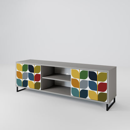 WEIGHTLESS HOURS 2-Door TV Stand in Grey Finish