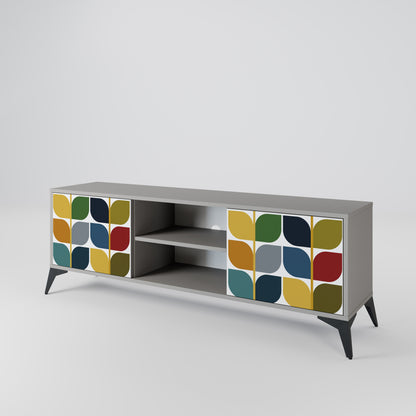 WEIGHTLESS HOURS 2-Door TV Stand in Grey Finish
