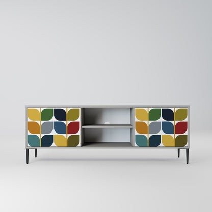 WEIGHTLESS HOURS 2-Door TV Stand in Grey Finish