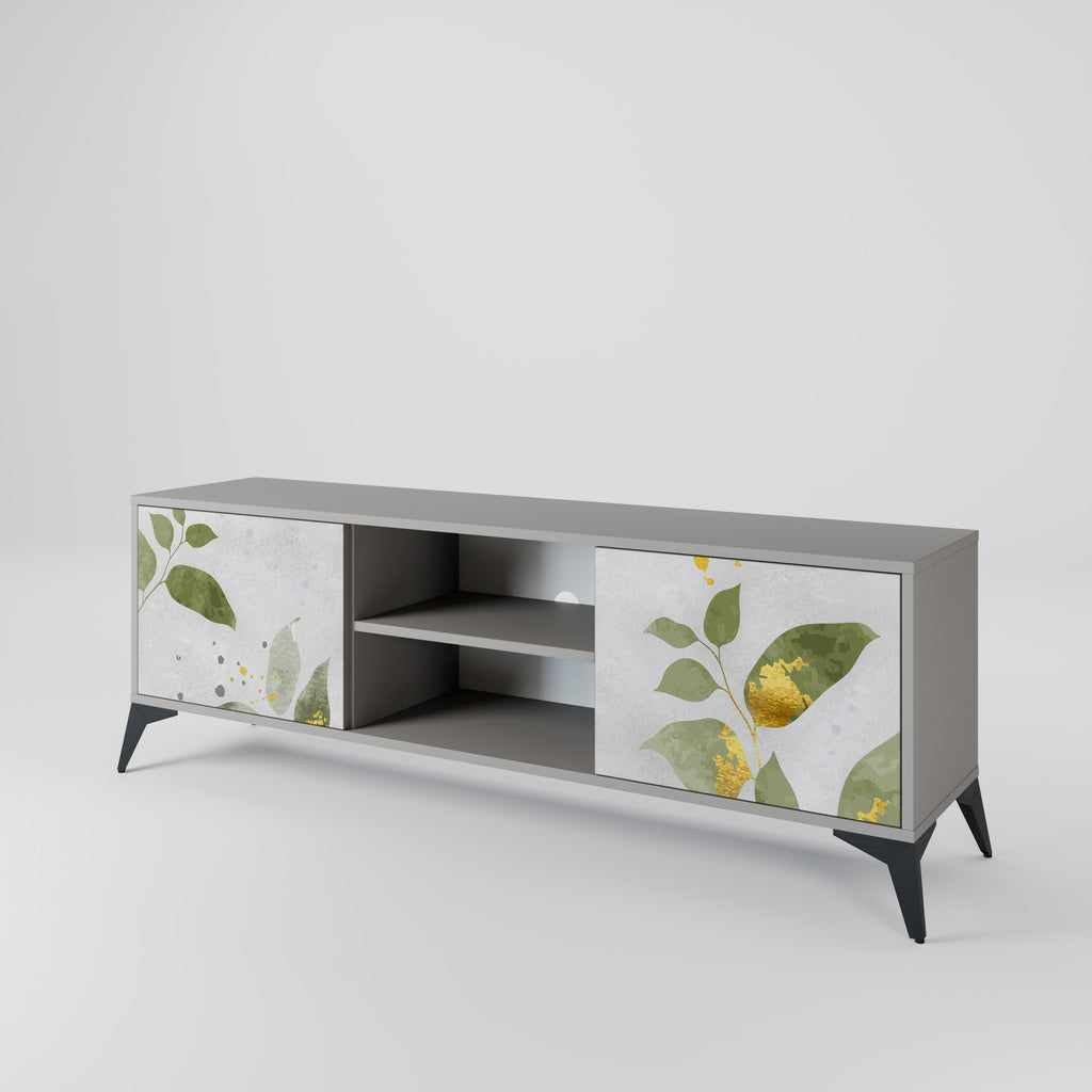 ELEGANT BOTANICS 2-dörrars TV-bänk i grå finish