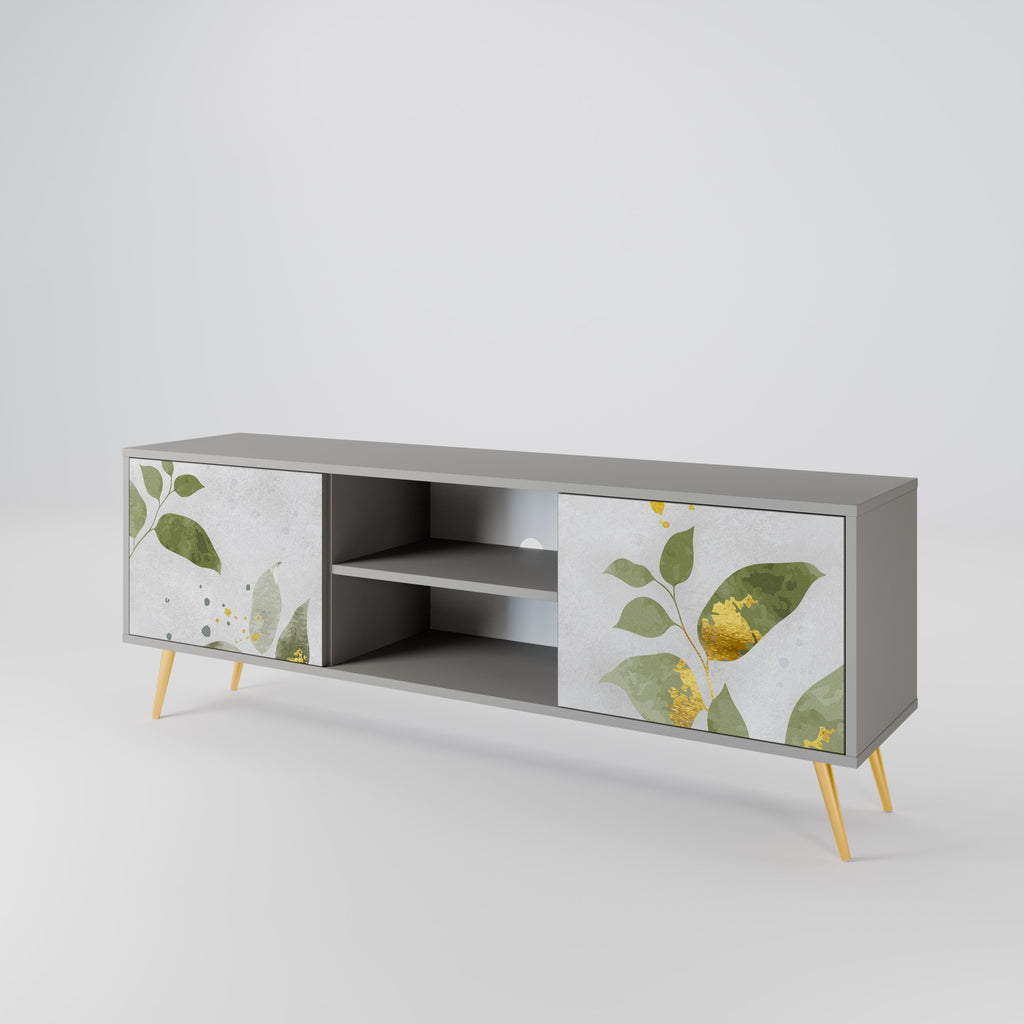 ELEGANT BOTANICS 2-dörrars TV-bänk i grå finish