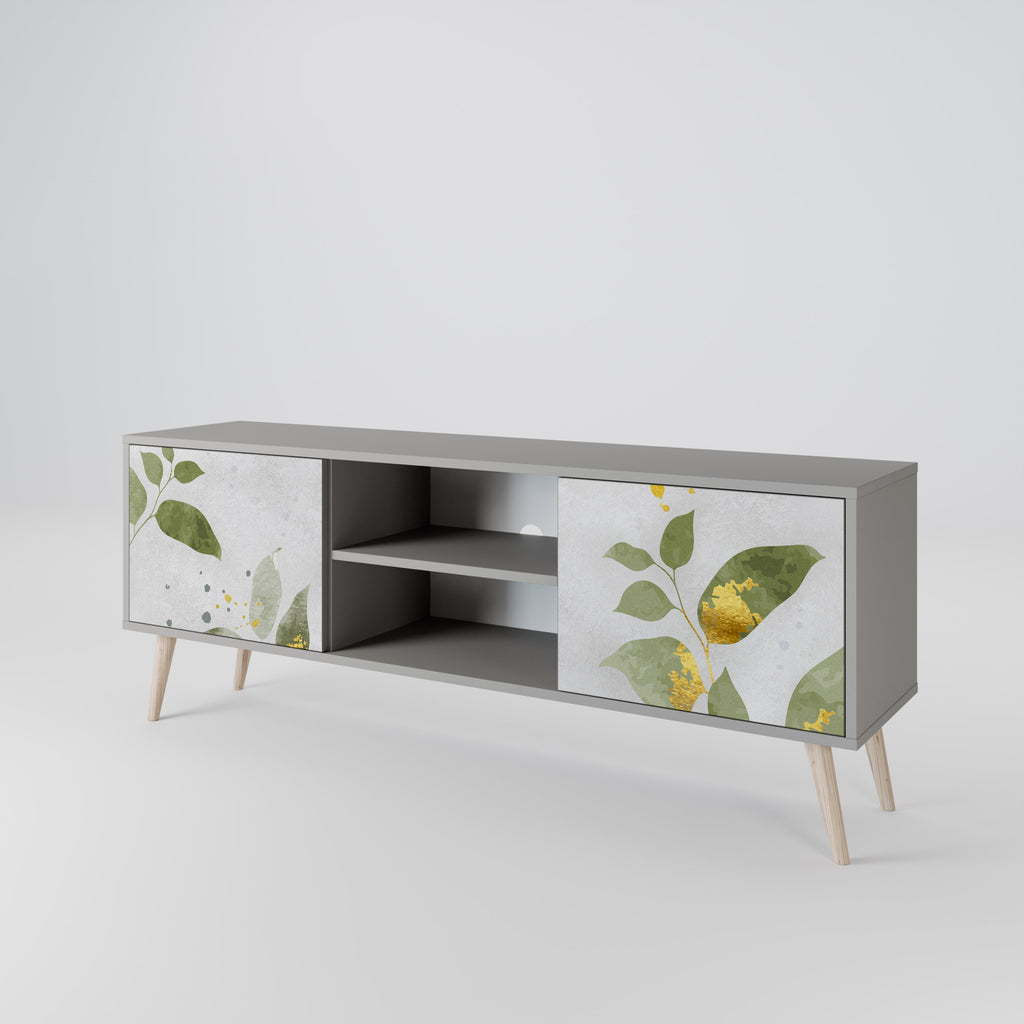ELEGANT BOTANICS 2-dörrars TV-bänk i grå finish