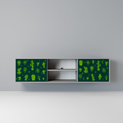 DESERT GREEN 2-dörrars TV-bänk i grå finish