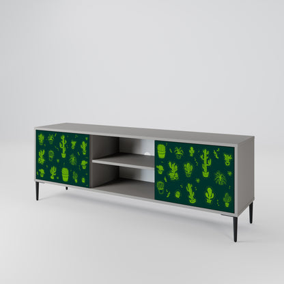 DESERT GREEN 2-dörrars TV-bänk i grå finish