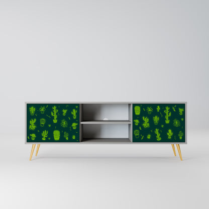 DESERT GREEN 2-dörrars TV-bänk i grå finish
