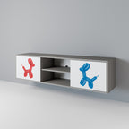 BARNDOMSMINNE 2-dörrars TV-bänk i grå finish