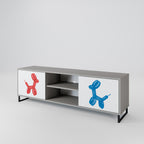 BARNDOMSMINNE 2-dörrars TV-bänk i grå finish