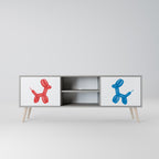 BARNDOMSMINNE 2-dörrars TV-bänk i grå finish