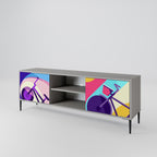 BIKE DREAMS 2-dörrars TV-bänk i grå finish