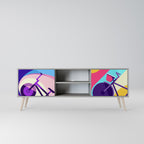 BIKE DREAMS 2-dörrars TV-bänk i grå finish