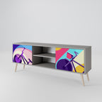 BIKE DREAMS 2-dörrars TV-bänk i grå finish