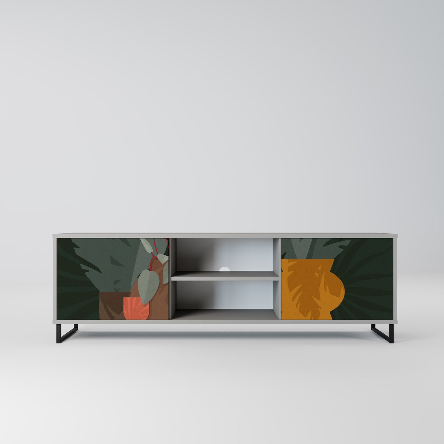 TROPICAL COMPOSITION 2-dörrars TV-bänk i grå finish