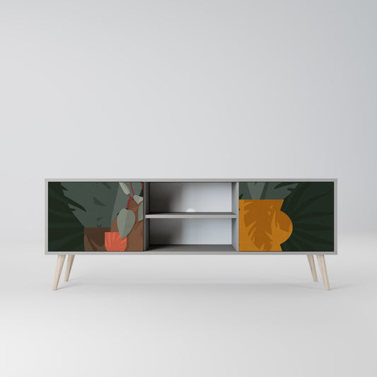 TROPICAL COMPOSITION 2-dörrars TV-bänk i grå finish