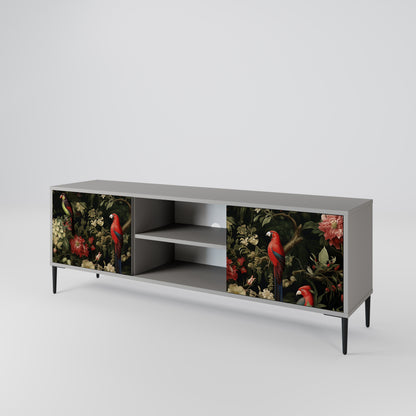 AVIAN GREENERY 2-Door TV Stand in Grey Finish