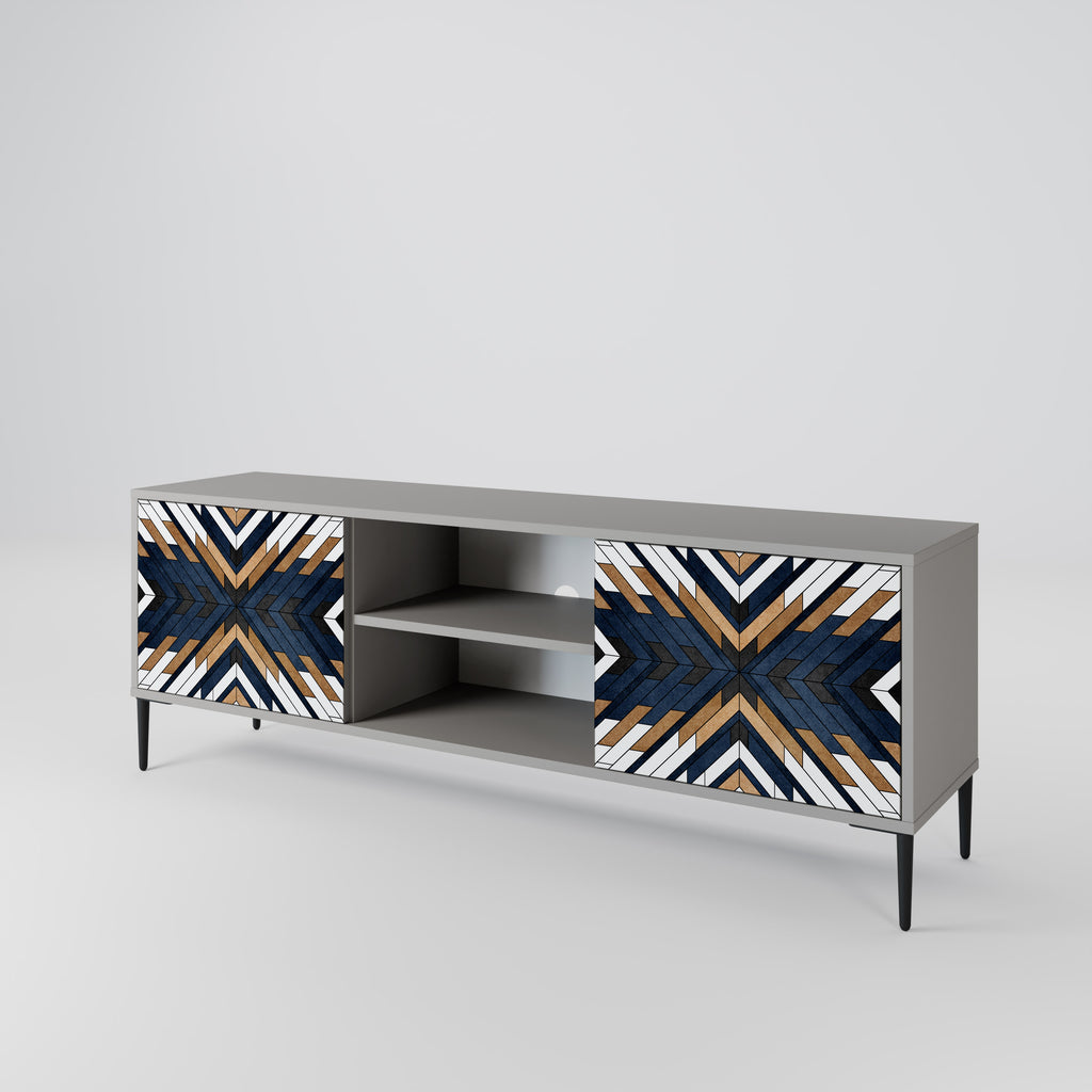 ARTFUL GEOMETRY 2-dörrars TV-bänk i grå finish