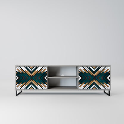 ARTISTIC GEOMETRY 2-dörrars TV-bänk i grå finish