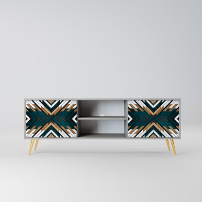 ARTISTIC GEOMETRY 2-dörrars TV-bänk i grå finish