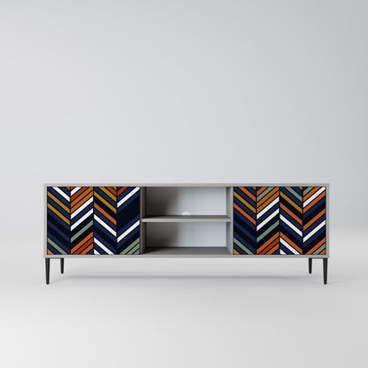 VIBRANT PATCHWORK 2-dörrars TV-ställ i grå finish