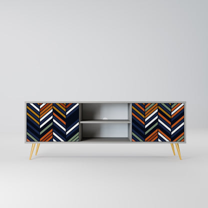 VIBRANT PATCHWORK 2-dörrars TV-ställ i grå finish