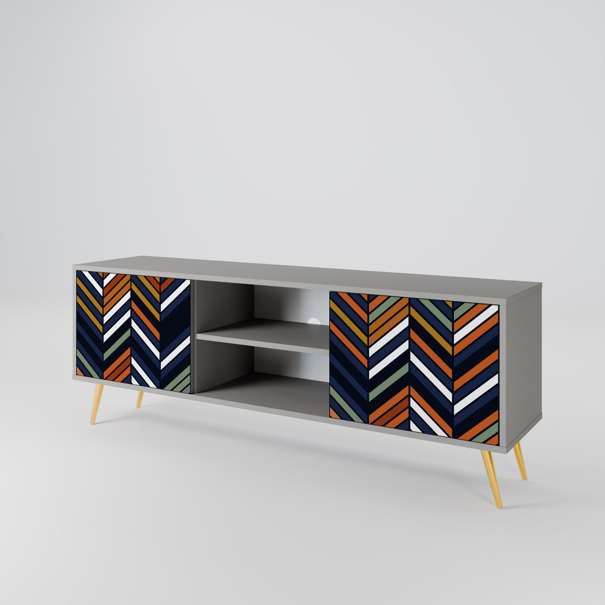 VIBRANT PATCHWORK TV-bänk med två dörrar