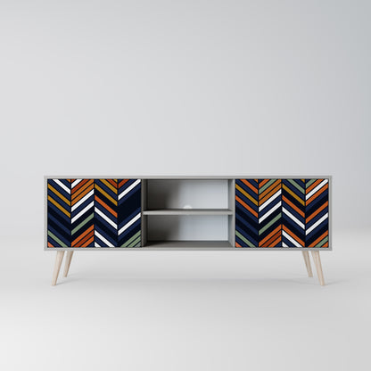 VIBRANT PATCHWORK 2-dörrars TV-ställ i grå finish