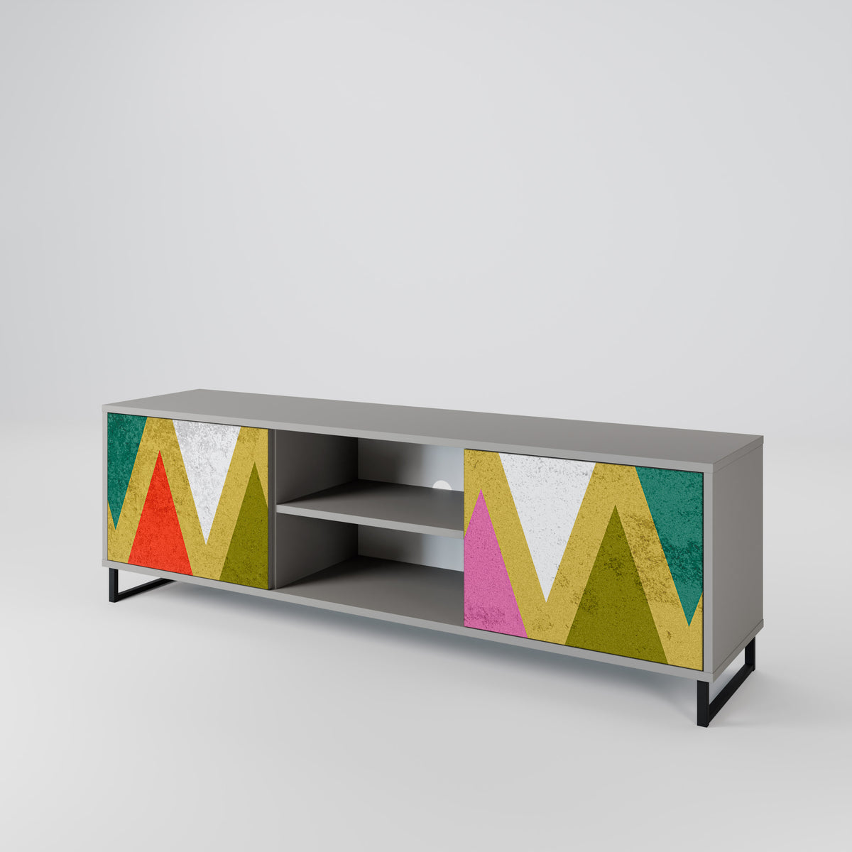 COLORFUL TRIANGLES TV-bänk med två dörrar