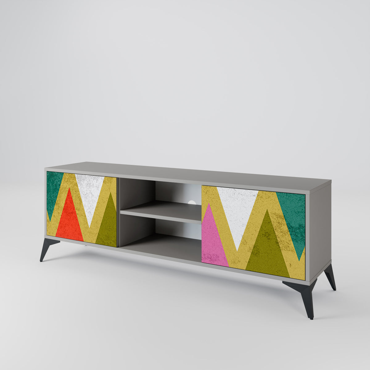 COLORFUL TRIANGLES TV-bänk med två dörrar