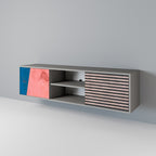 GLAMOURUS STRIP 2-dörrars TV-bänk i grå finish