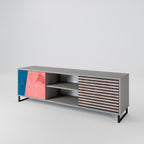 GLAMOURUS STRIP 2-dörrars TV-bänk i grå finish