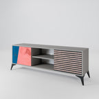 GLAMOURUS STRIP 2-dörrars TV-bänk i grå finish
