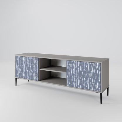 GRAPHITE RAIN 2-Door TV Stand in Grey Finish