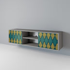 POLYGONS 2-dörrars TV-bänk i grå finish