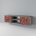 PAINTED SQUARES 2-dörrars TV-bänk i grå finish