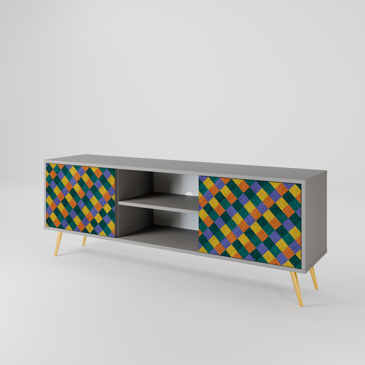 PAINTED SQUARES MIX TV-bänk med två dörrar