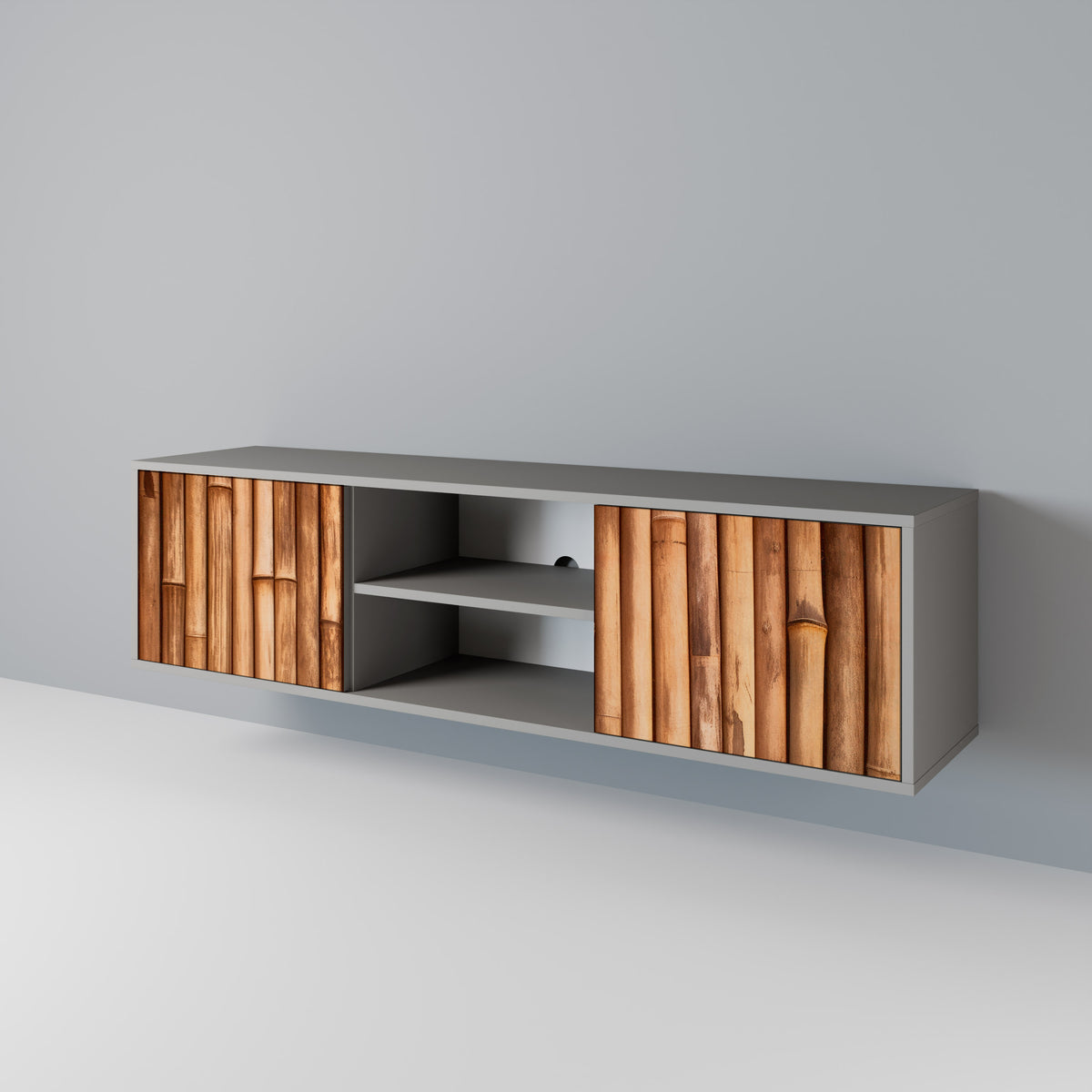 NATURAL WOOD TV-bänk med två dörrar