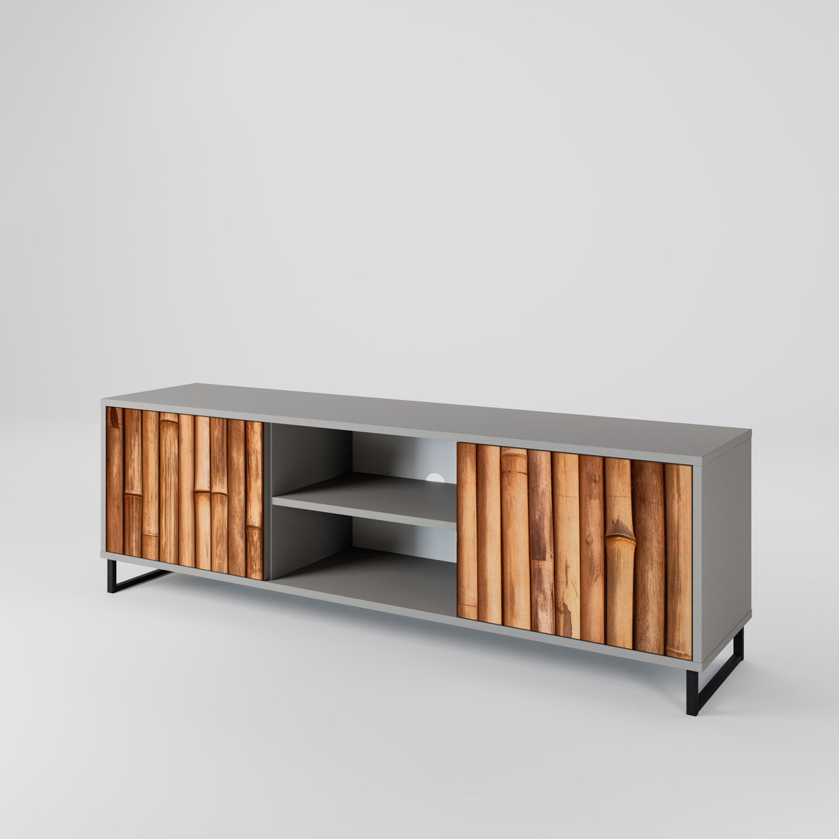 NATURAL WOOD TV-bänk med två dörrar