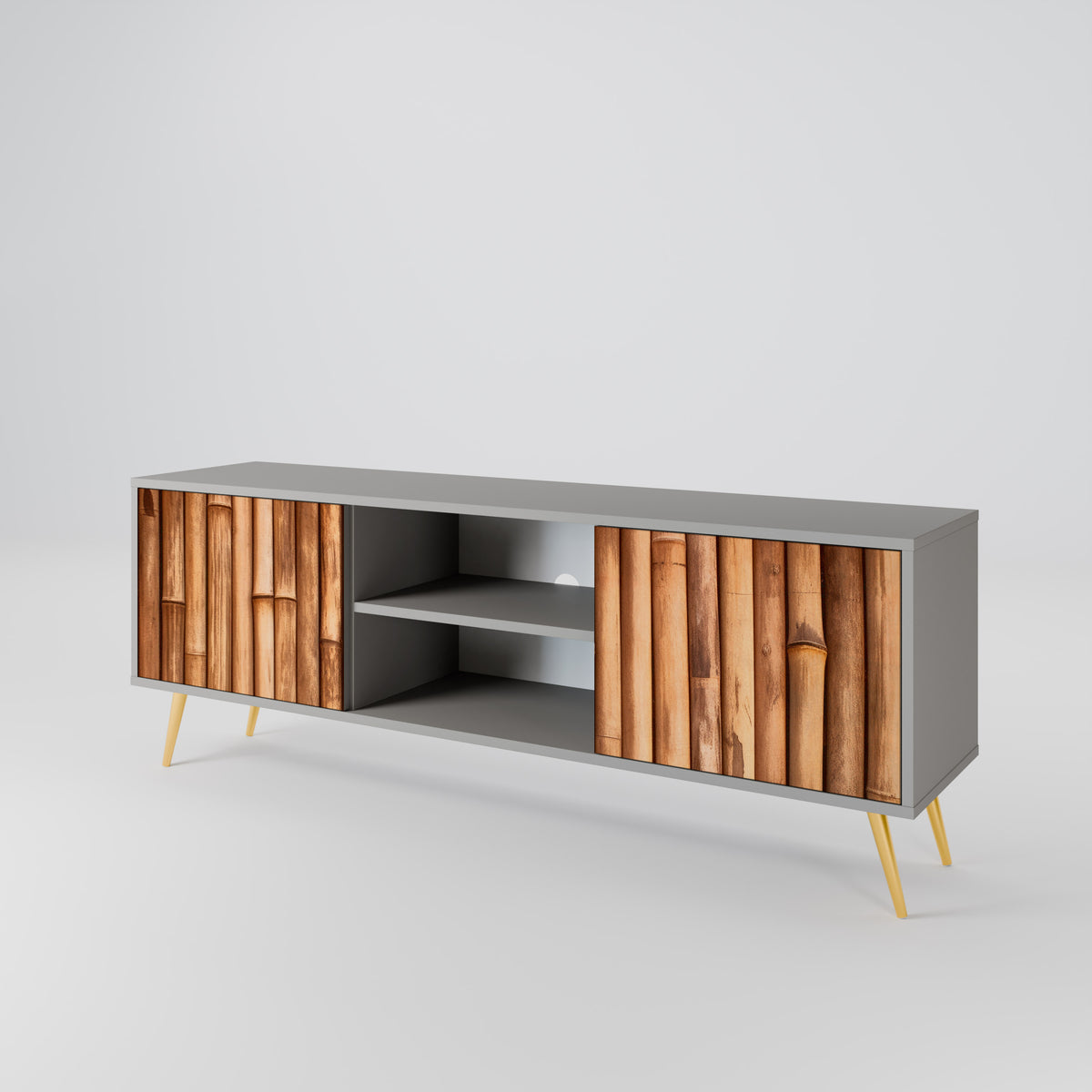 NATURAL WOOD TV-bänk med två dörrar