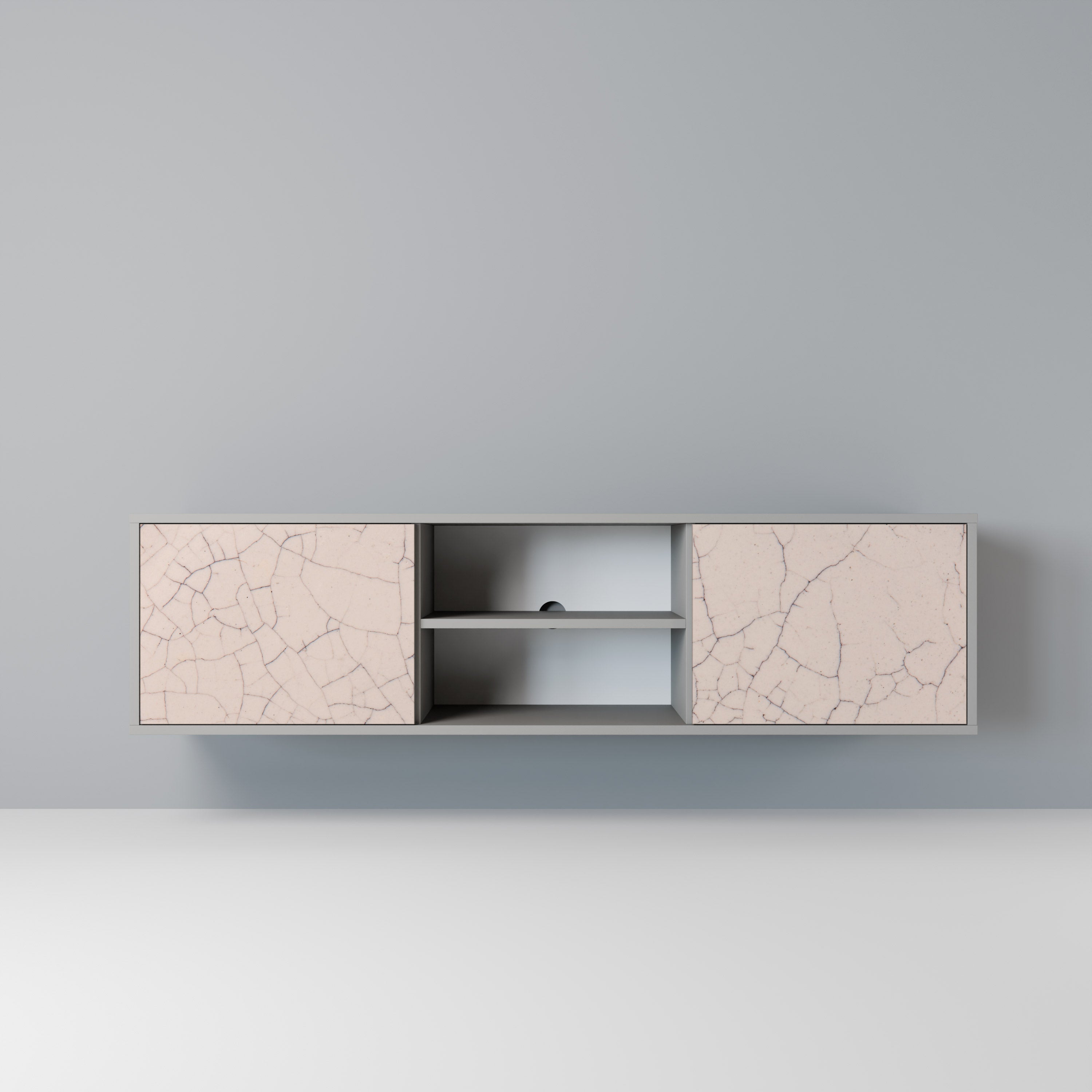 CERAMIC TEXTURE 2-dörrars TV-bänk i grå finish