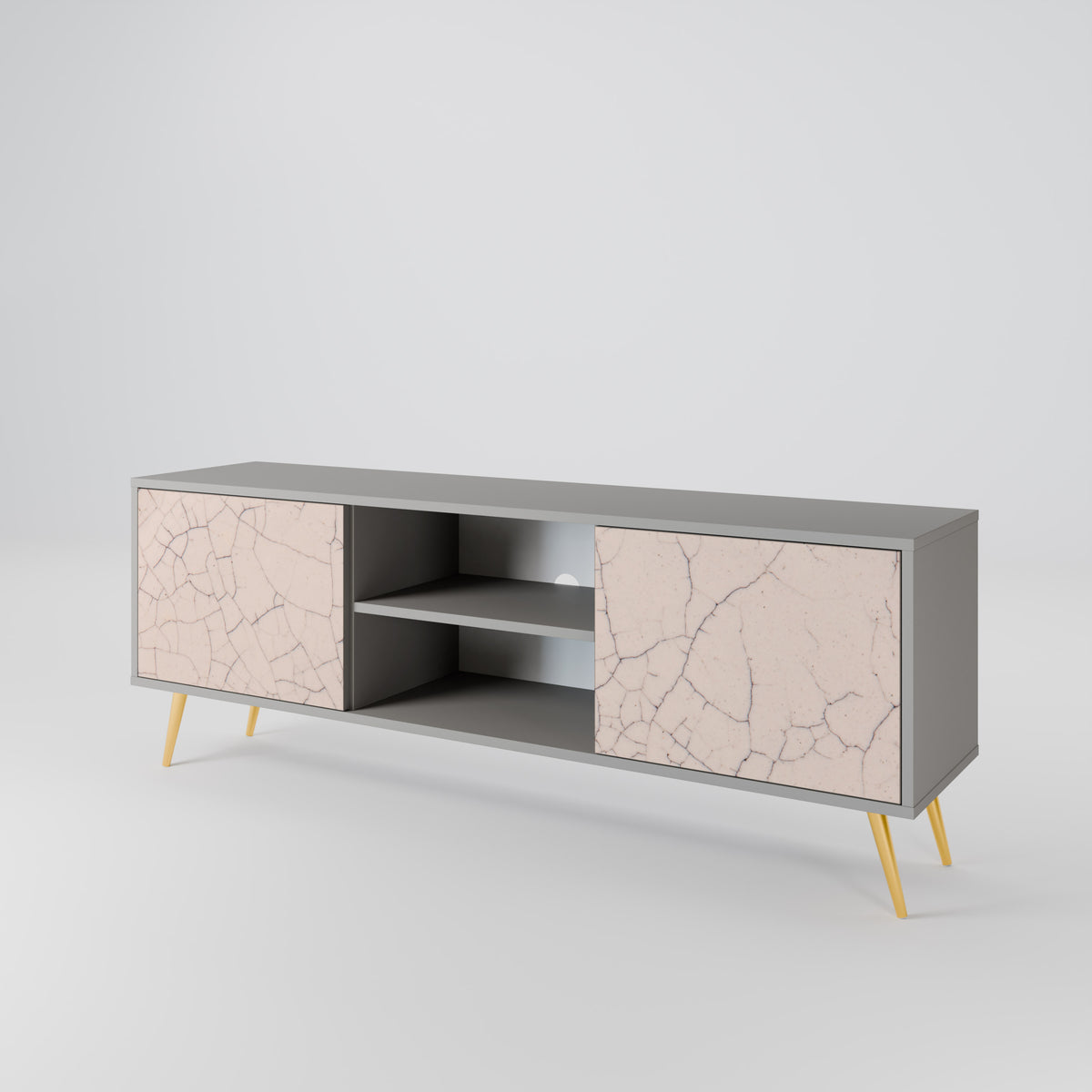 CERAMIC TEXTURE TV-bänk med två dörrar