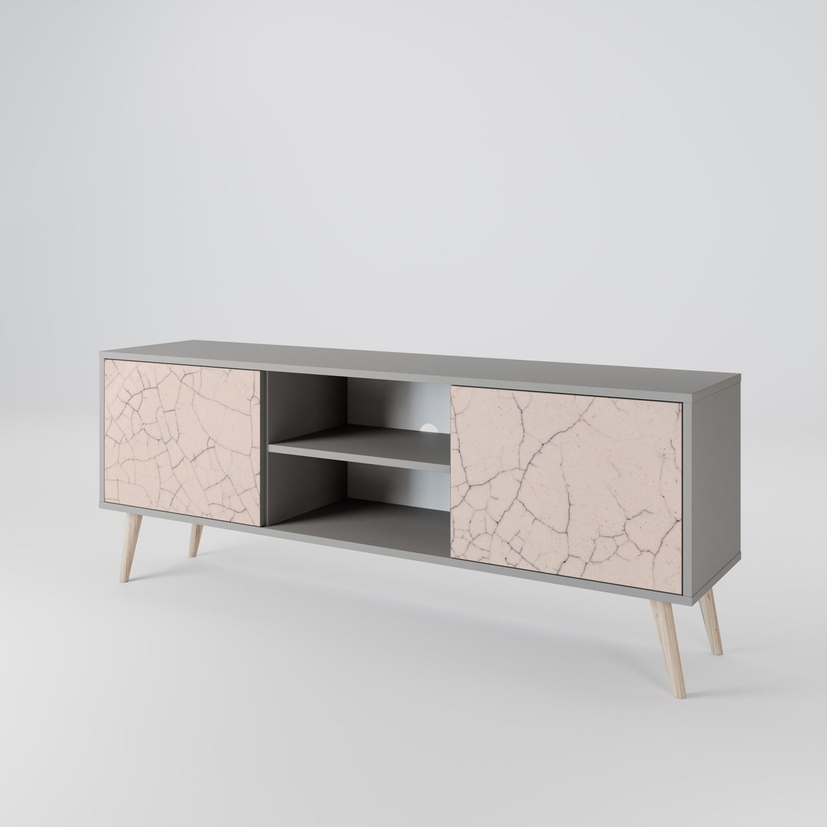 CERAMIC TEXTURE TV-bänk med två dörrar