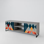 CRACKED ILLUSION 2-dörrars TV-bänk i grå finish