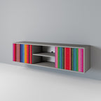 ETNIC MEXICAN 2-dörrars TV-bänk i grå finish